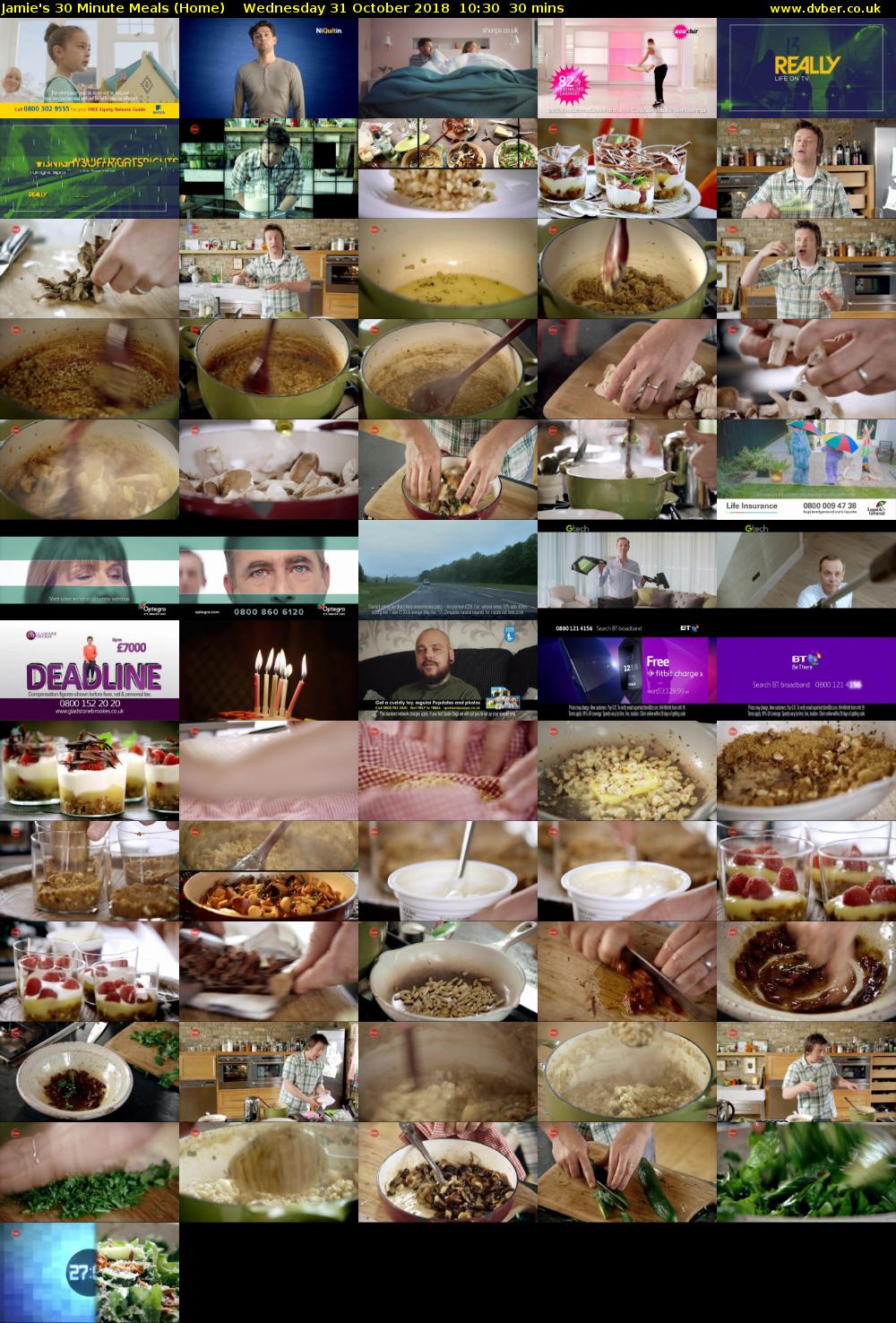 Jamie's 30 Minute Meals (Home) Wednesday 31 October 2018 10:30 - 11:00