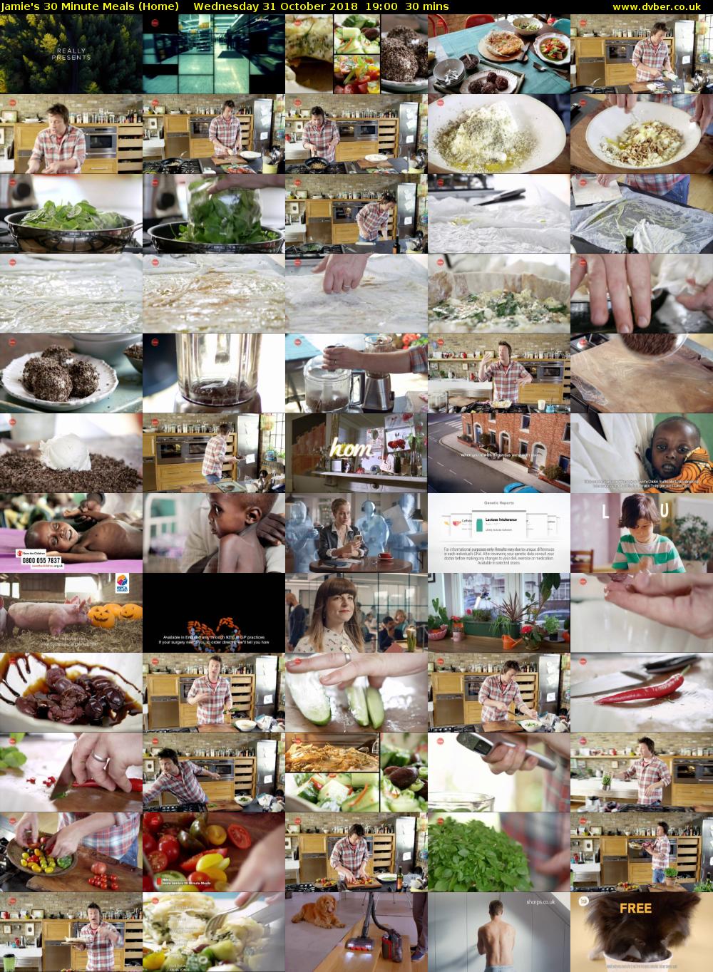 Jamie's 30 Minute Meals (Home) Wednesday 31 October 2018 19:00 - 19:30