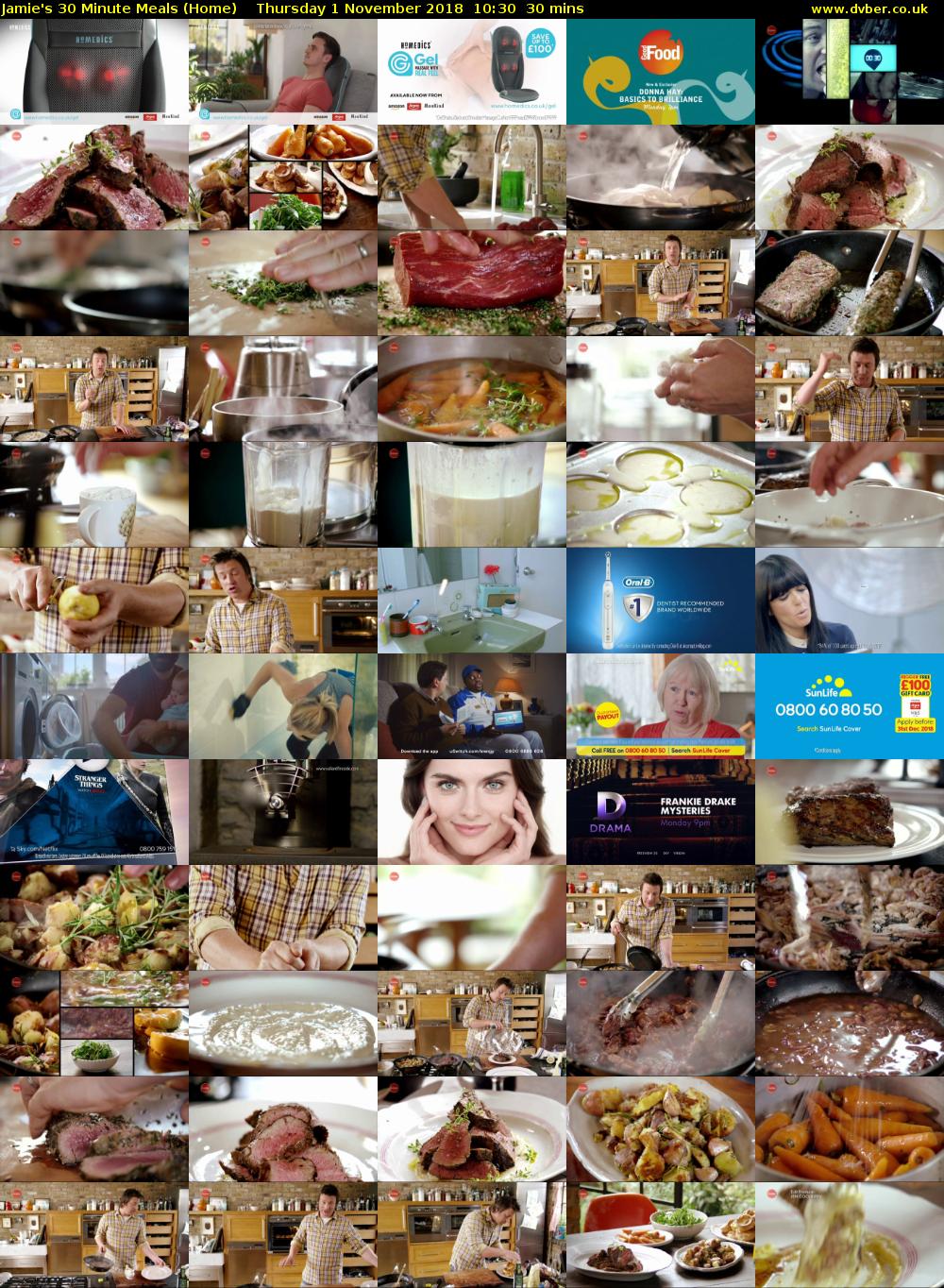 Jamie's 30 Minute Meals (Home) Thursday 1 November 2018 10:30 - 11:00