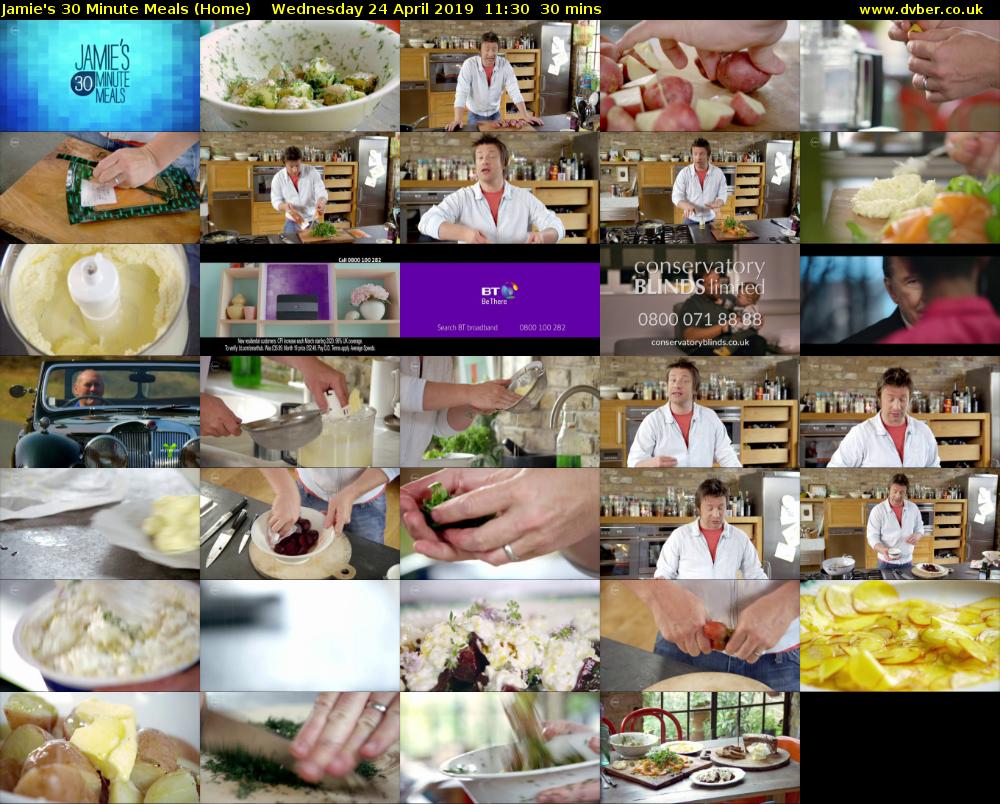 Jamie's 30 Minute Meals (Home) Wednesday 24 April 2019 11:30 - 12:00