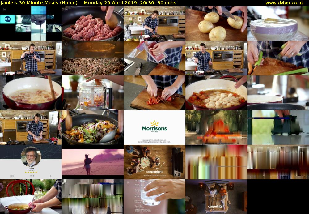 Jamie's 30 Minute Meals (Home) Monday 29 April 2019 20:30 - 21:00