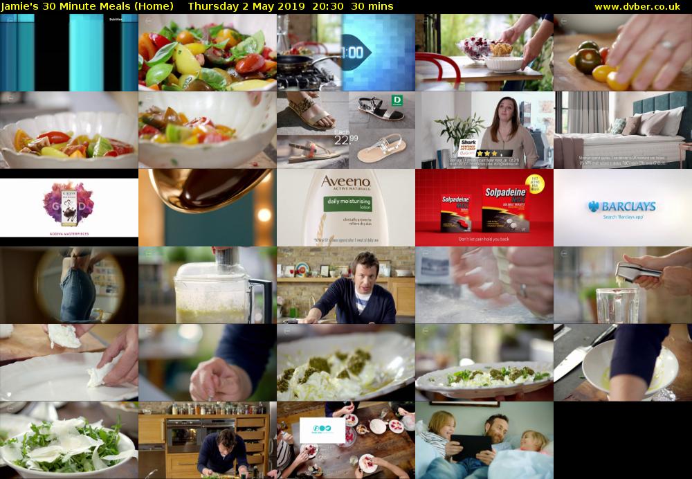 Jamie's 30 Minute Meals (Home) Thursday 2 May 2019 20:30 - 21:00