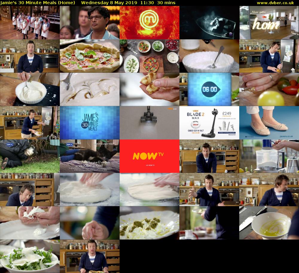 Jamie's 30 Minute Meals (Home) Wednesday 8 May 2019 11:30 - 12:00