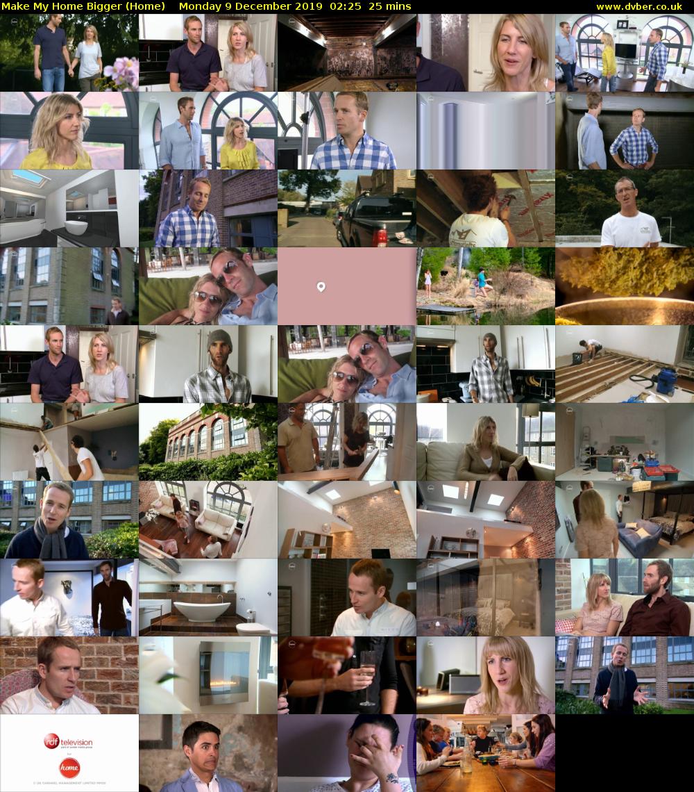 Make My Home Bigger (Home) Monday 9 December 2019 02:25 - 02:50