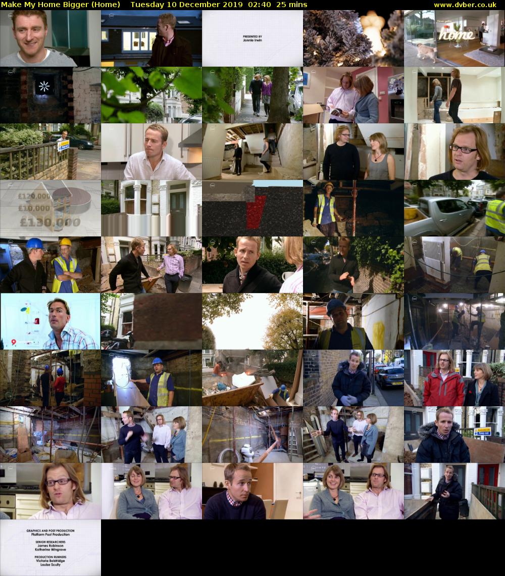 Make My Home Bigger (Home) Tuesday 10 December 2019 02:40 - 03:05