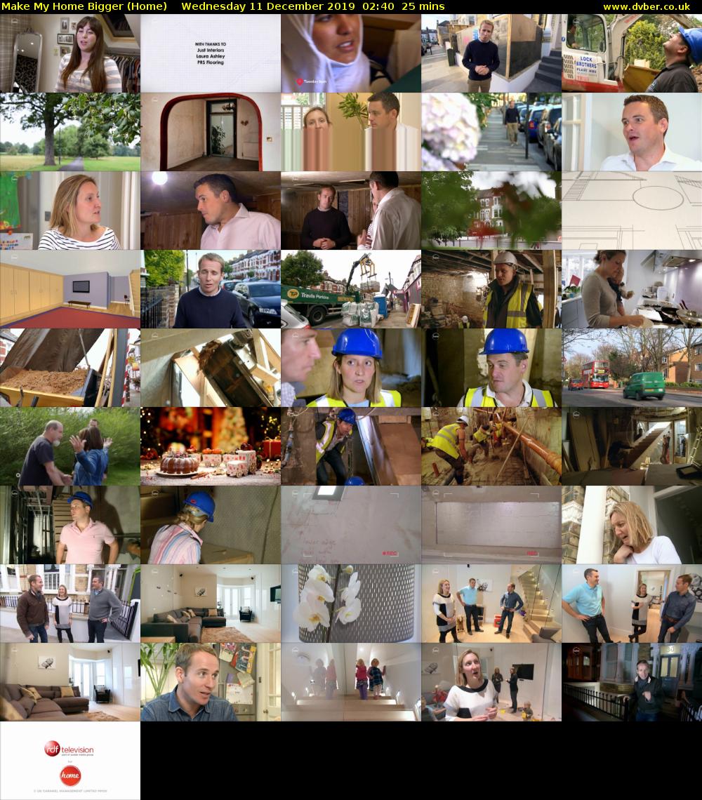 Make My Home Bigger (Home) Wednesday 11 December 2019 02:40 - 03:05