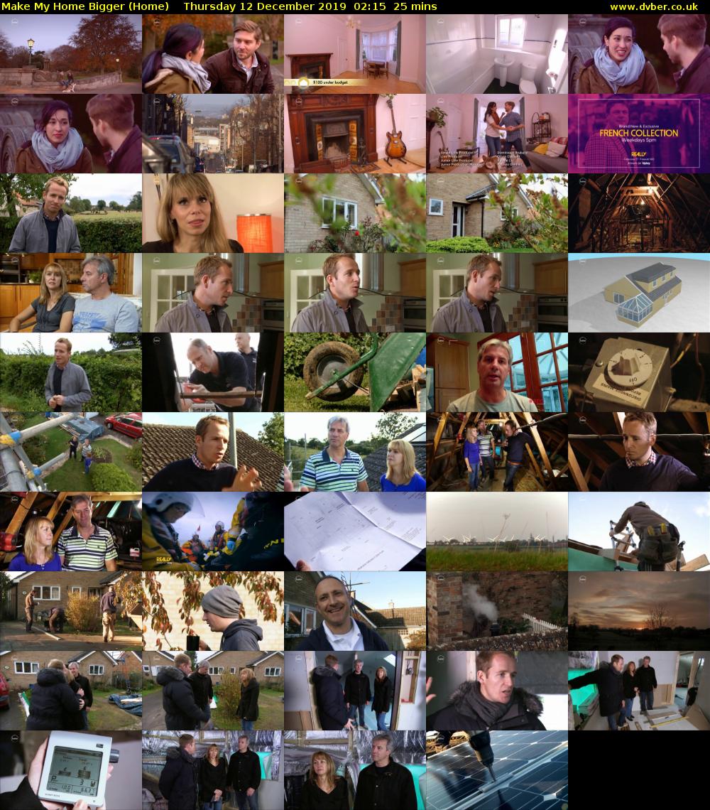 Make My Home Bigger (Home) Thursday 12 December 2019 02:15 - 02:40