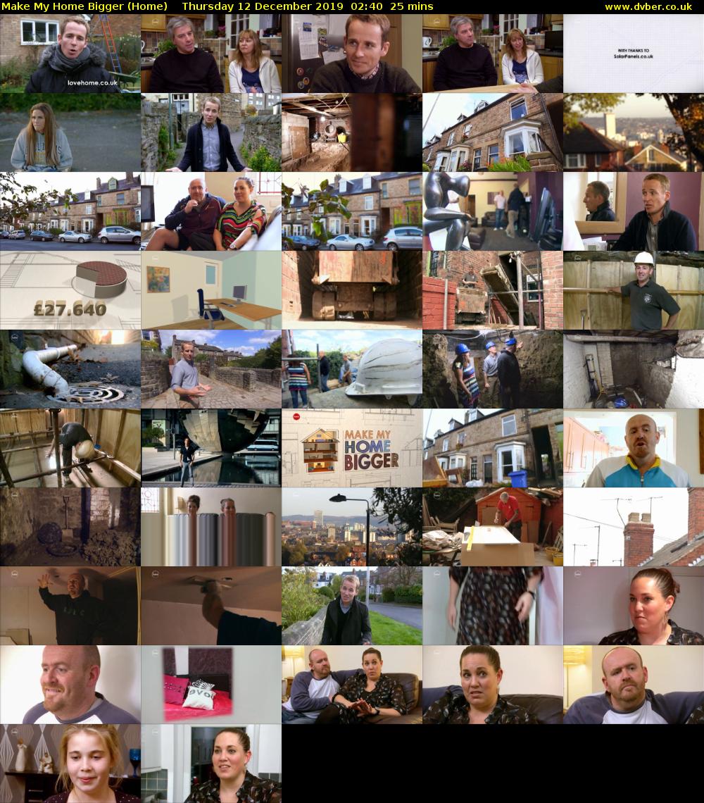Make My Home Bigger (Home) Thursday 12 December 2019 02:40 - 03:05