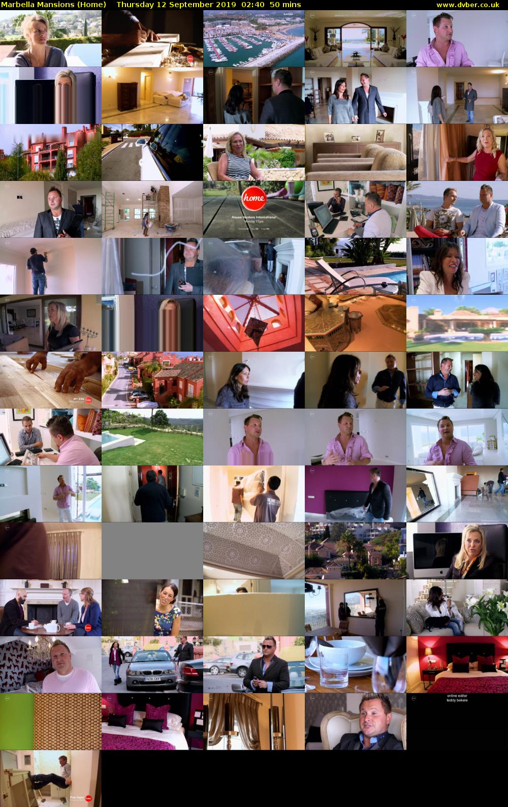 Marbella Mansions (Home) Thursday 12 September 2019 02:40 - 03:30