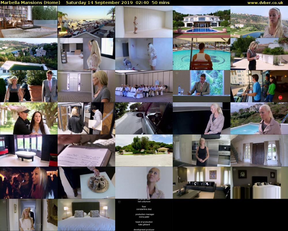 Marbella Mansions (Home) Saturday 14 September 2019 02:40 - 03:30