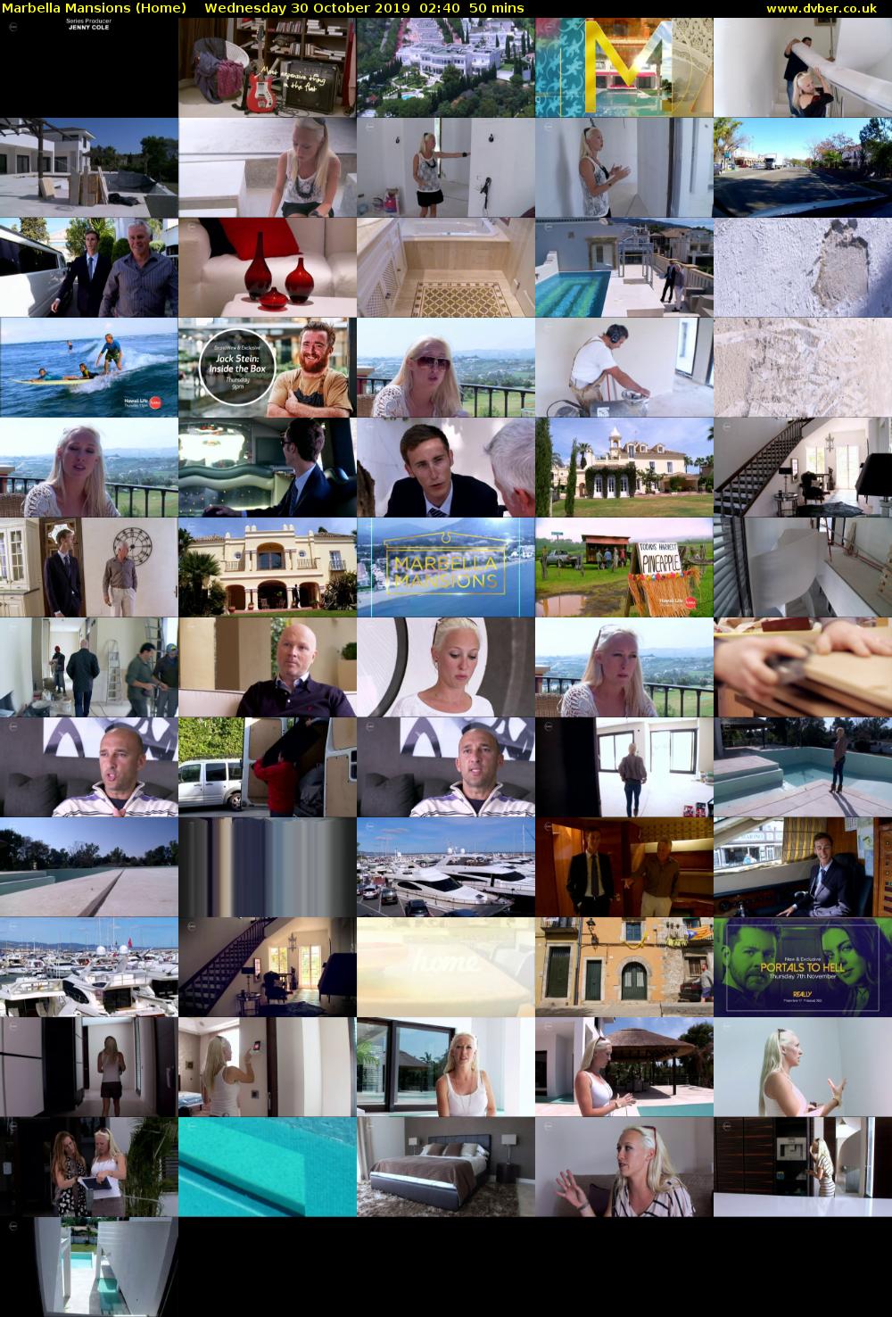 Marbella Mansions (Home) Wednesday 30 October 2019 02:40 - 03:30