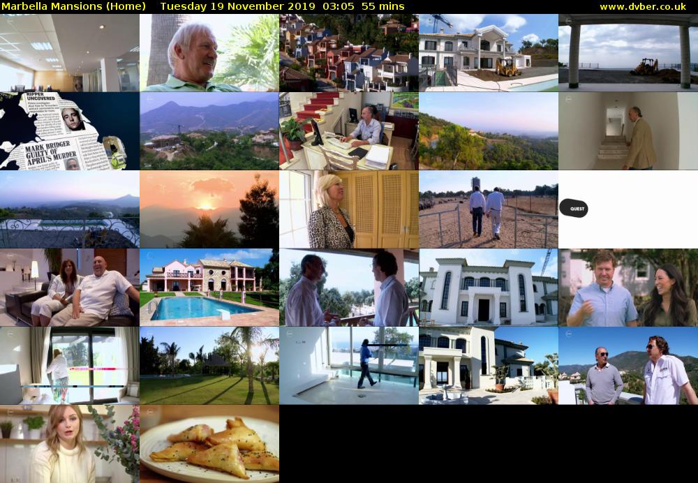 Marbella Mansions (Home) Tuesday 19 November 2019 03:05 - 04:00