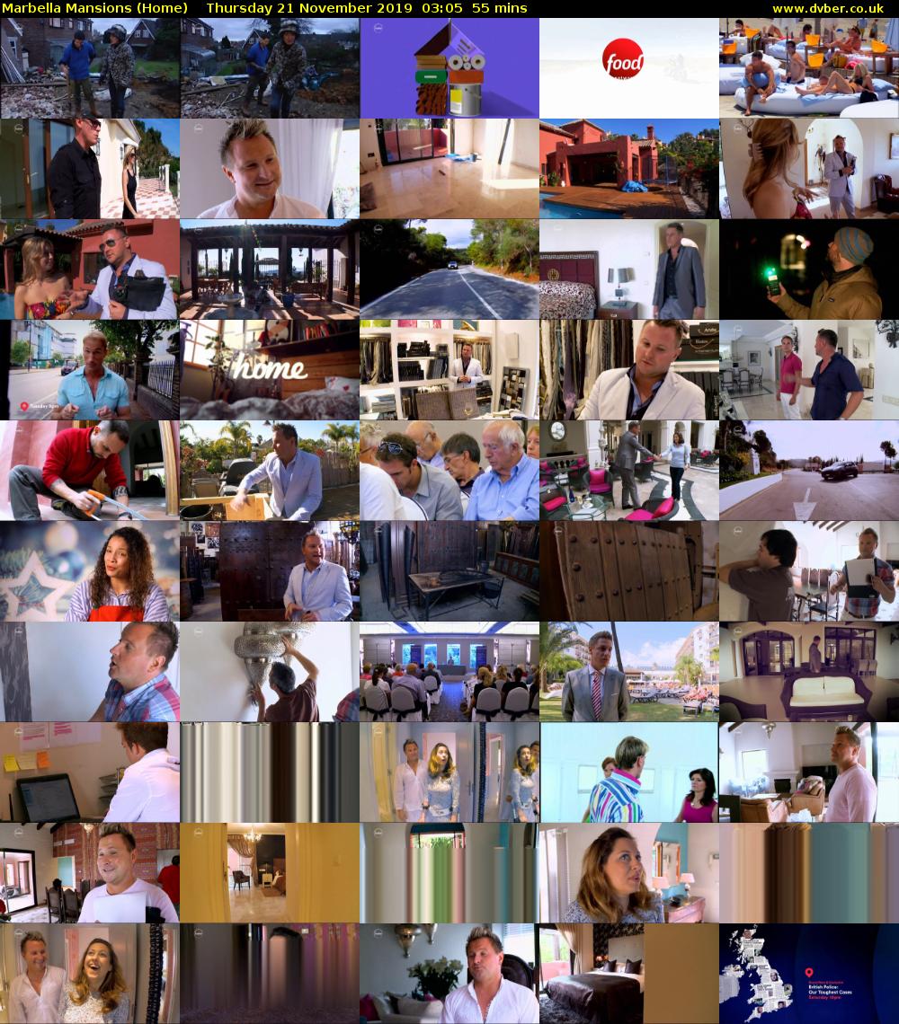 Marbella Mansions (Home) Thursday 21 November 2019 03:05 - 04:00