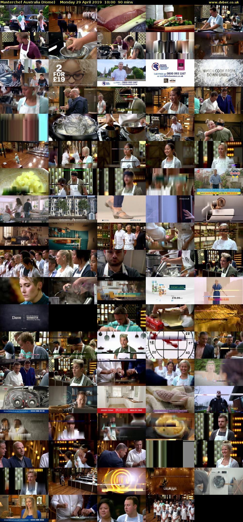 MasterChef Australia (Home) Monday 29 April 2019 10:00 - 11:30