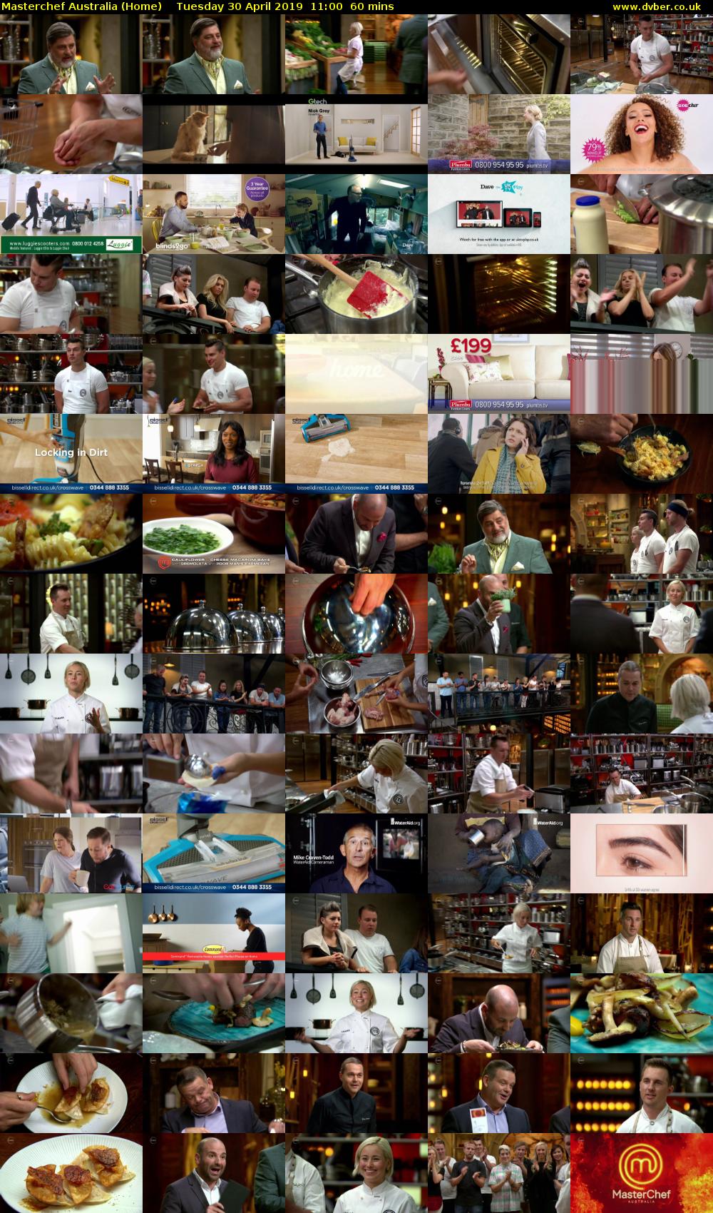 MasterChef Australia (Home) Tuesday 30 April 2019 11:00 - 12:00