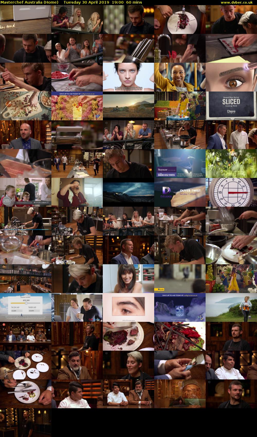MasterChef Australia (Home) Tuesday 30 April 2019 19:00 - 20:00