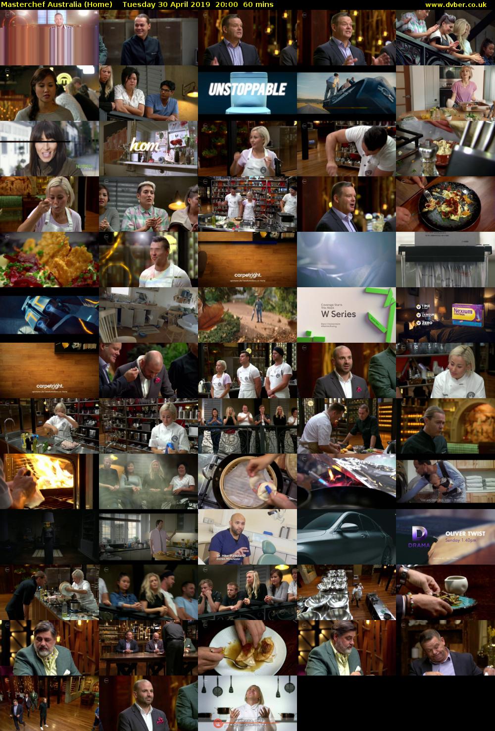 MasterChef Australia (Home) Tuesday 30 April 2019 20:00 - 21:00