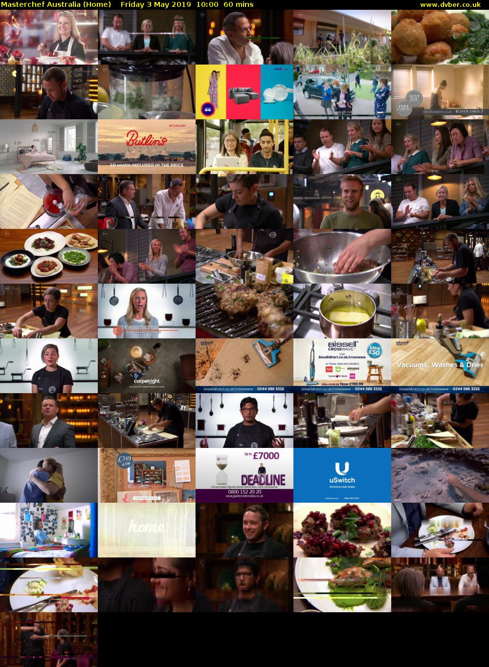 MasterChef Australia (Home) Friday 3 May 2019 10:00 - 11:00