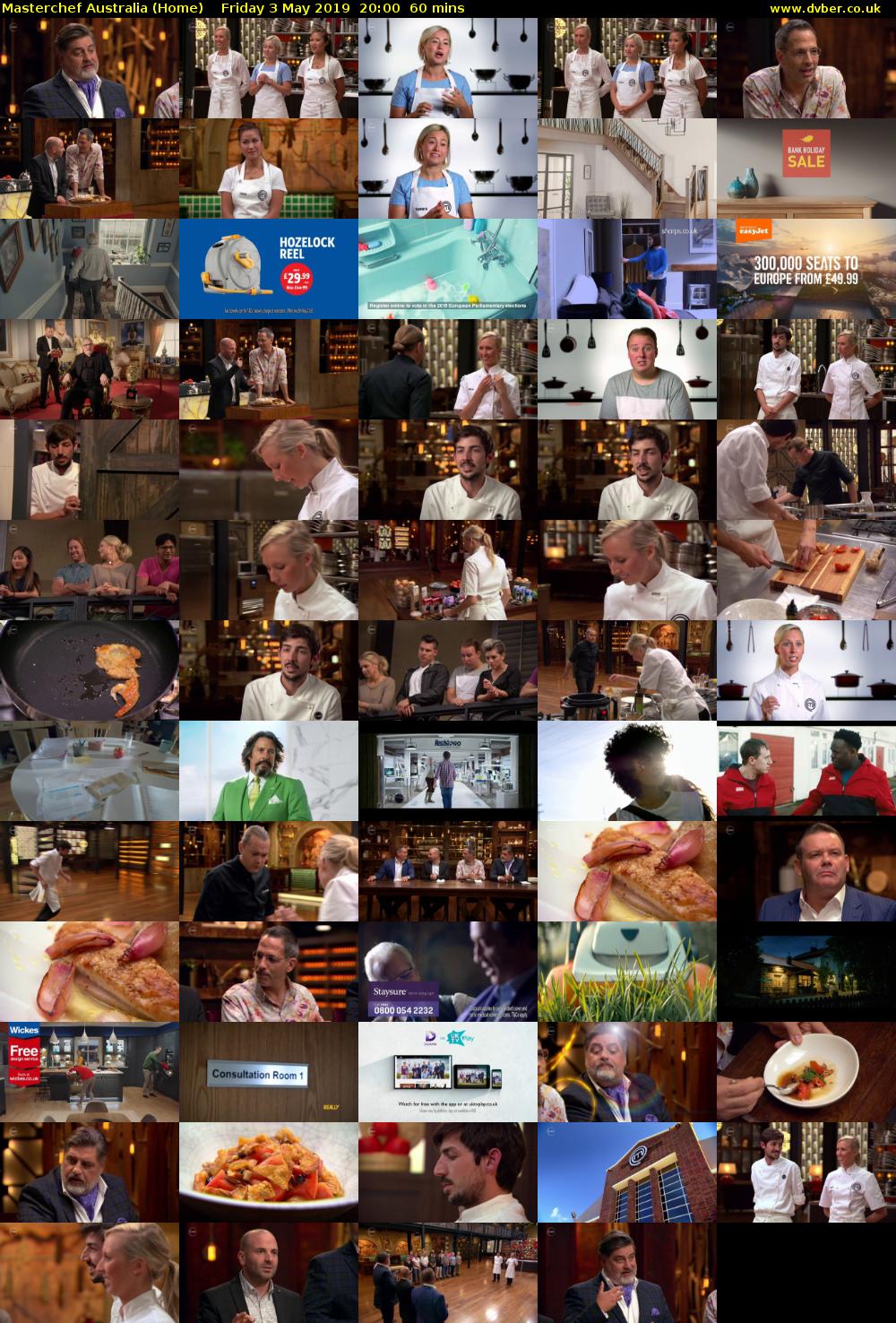 MasterChef Australia (Home) Friday 3 May 2019 20:00 - 21:00