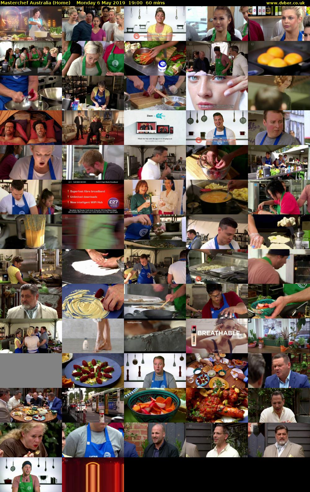 MasterChef Australia (Home) Monday 6 May 2019 19:00 - 20:00