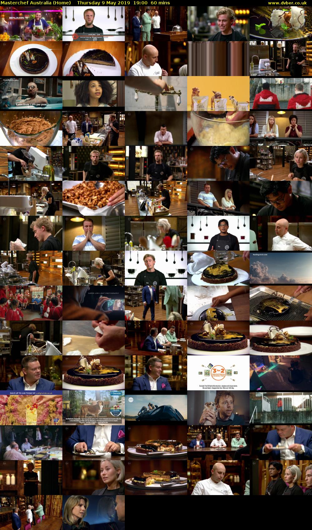 MasterChef Australia (Home) Thursday 9 May 2019 19:00 - 20:00