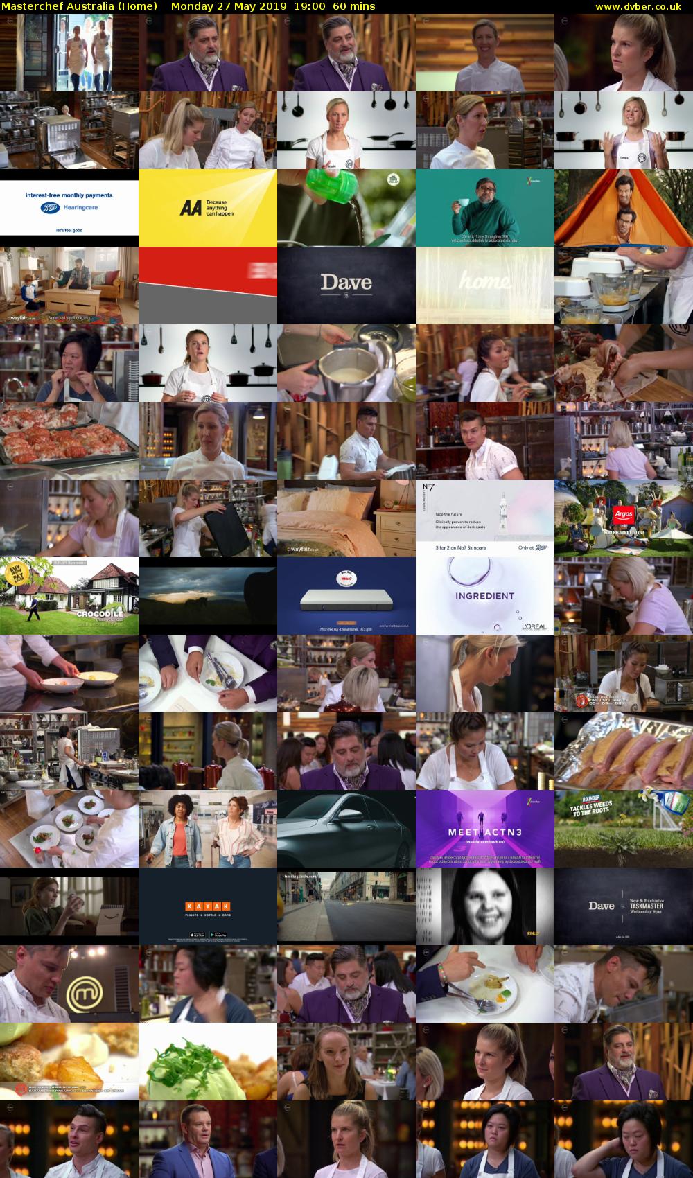 MasterChef Australia (Home) Monday 27 May 2019 19:00 - 20:00