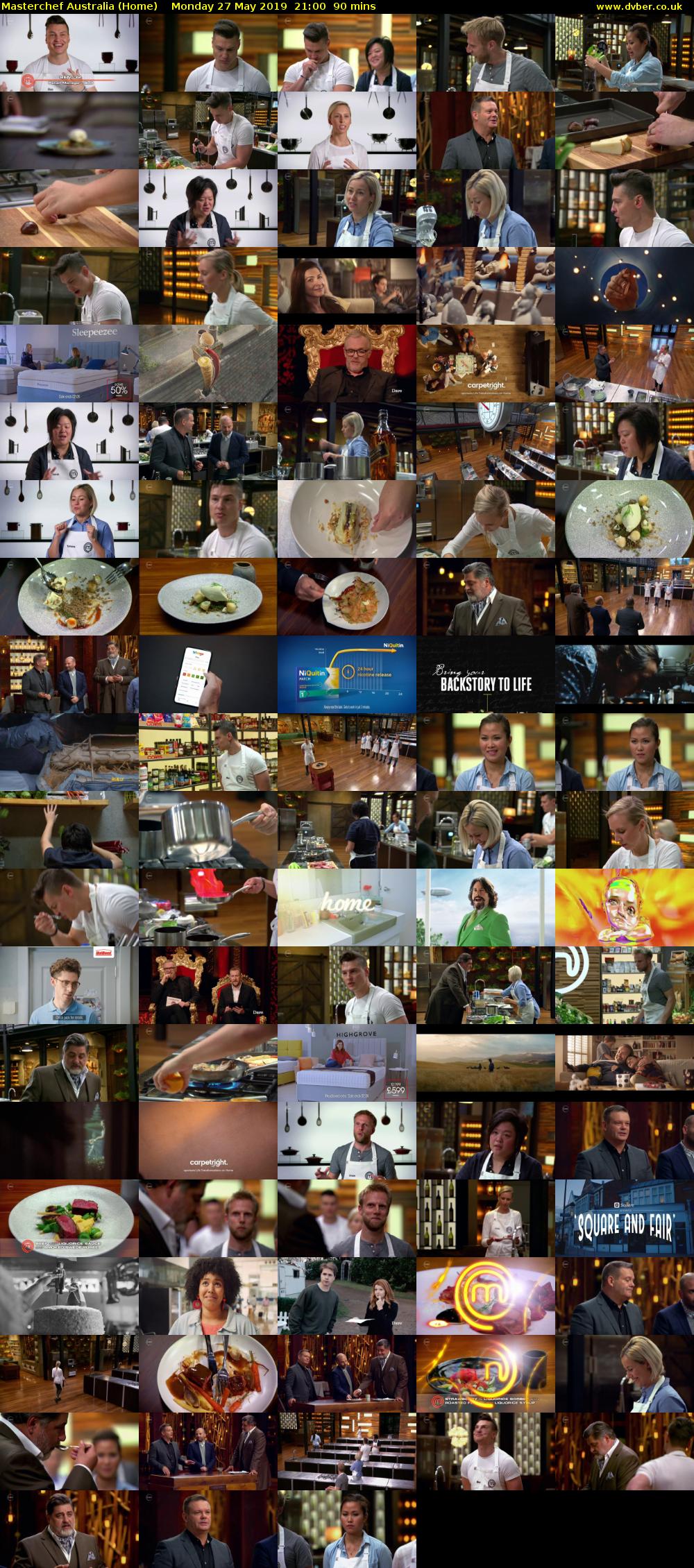 MasterChef Australia (Home) Monday 27 May 2019 21:00 - 22:30