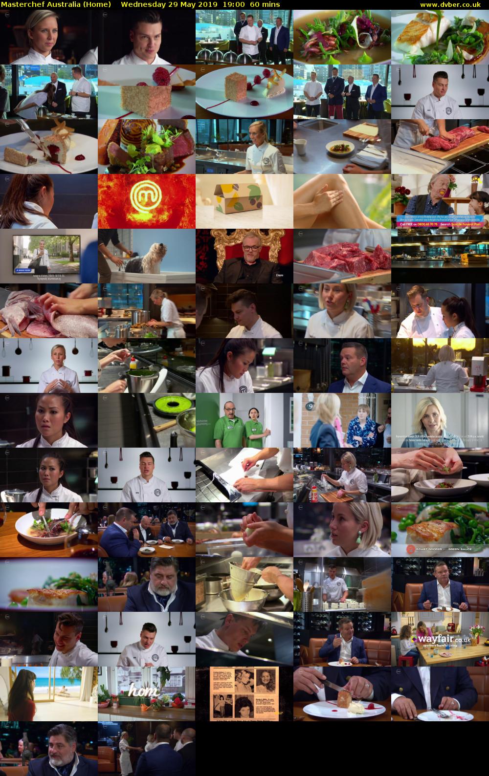 MasterChef Australia (Home) Wednesday 29 May 2019 19:00 - 20:00