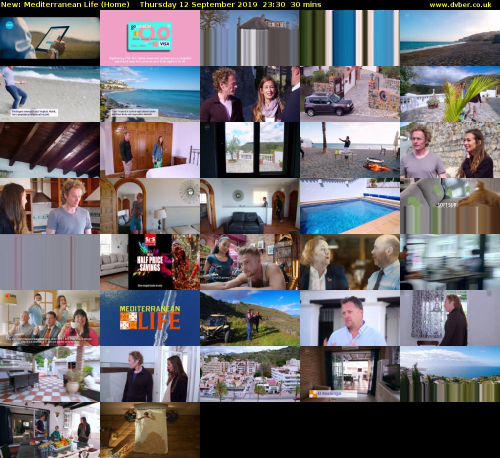 Mediterranean Life (Home) Thursday 12 September 2019 23:30 - 00:00