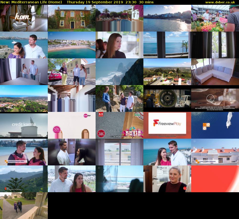 Mediterranean Life (Home) Thursday 19 September 2019 23:30 - 00:00