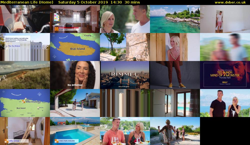 Mediterranean Life (Home) Saturday 5 October 2019 14:30 - 15:00