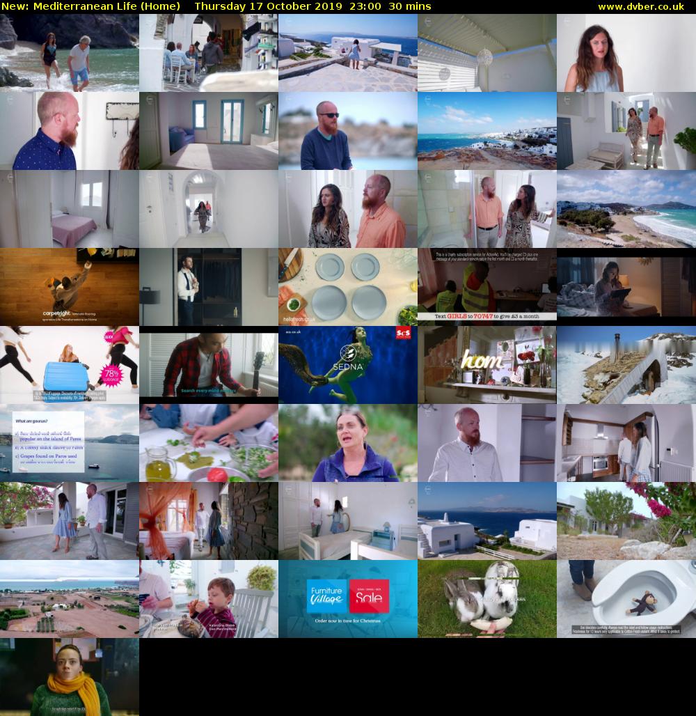 Mediterranean Life (Home) Thursday 17 October 2019 23:00 - 23:30