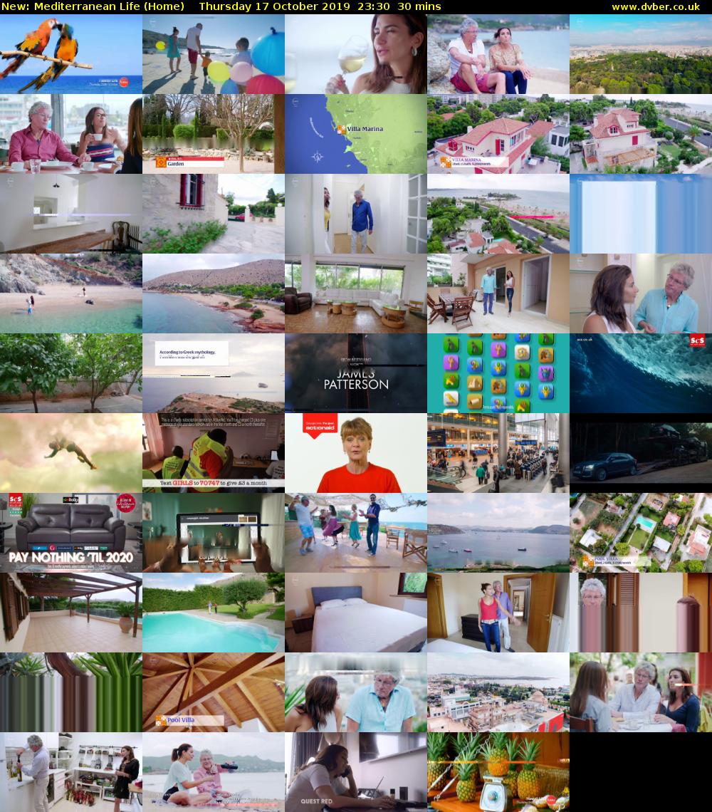 Mediterranean Life (Home) Thursday 17 October 2019 23:30 - 00:00