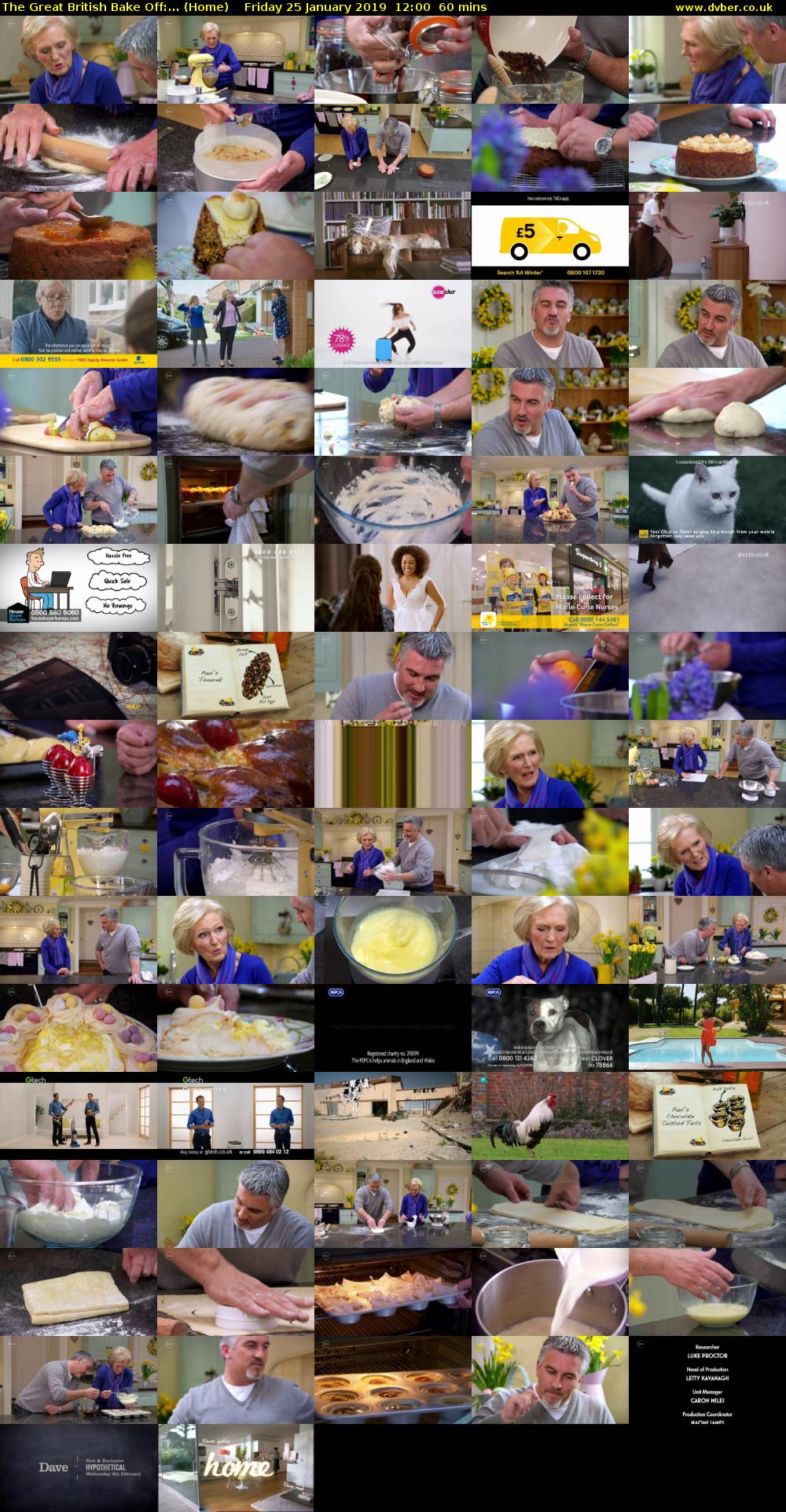 The Great British Bake Off:... (Home) Friday 25 January 2019 12:00 - 13:00