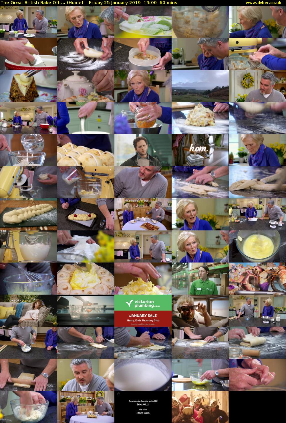 The Great British Bake Off:... (Home) Friday 25 January 2019 19:00 - 20:00