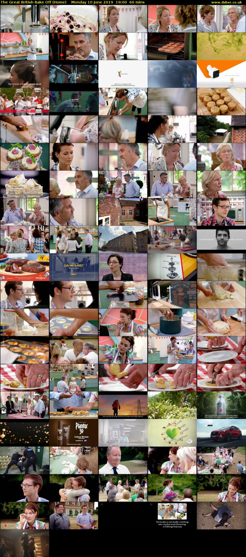 The Great British Bake Off (Home) Monday 10 June 2019 19:00 - 20:00