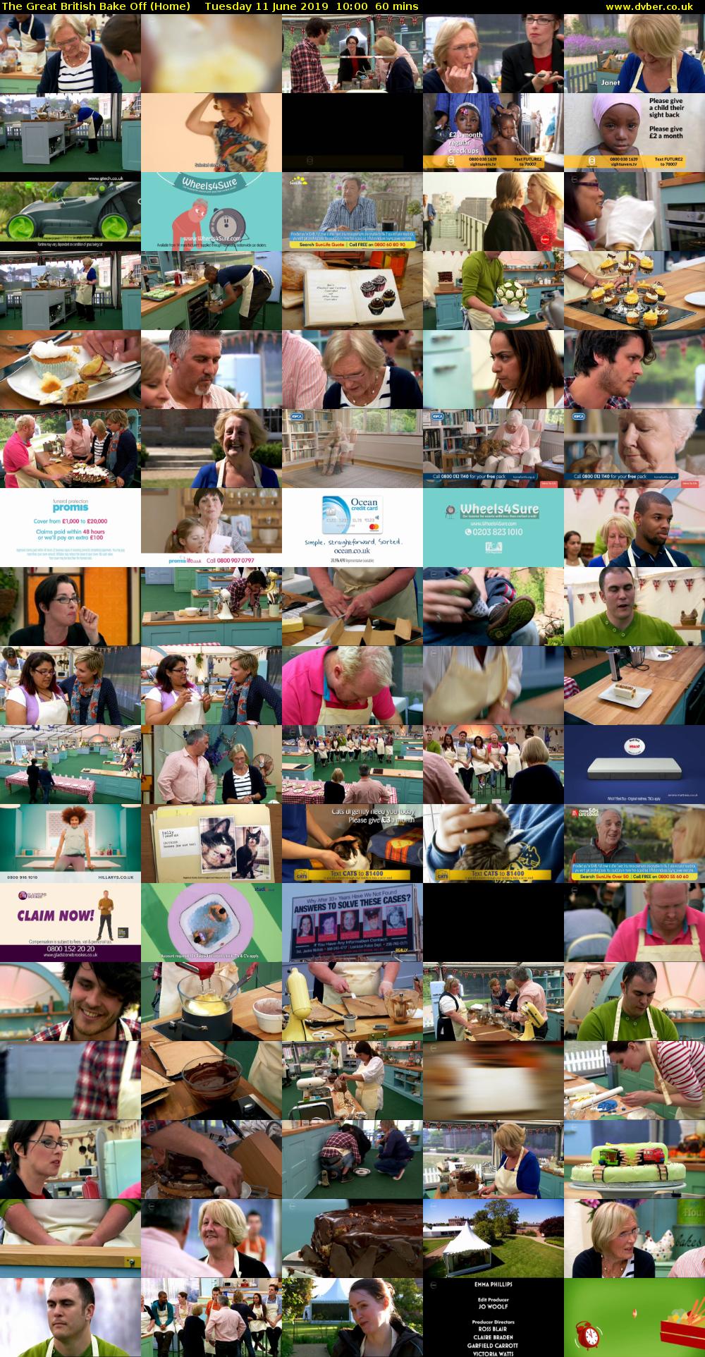 The Great British Bake Off (Home) Tuesday 11 June 2019 10:00 - 11:00