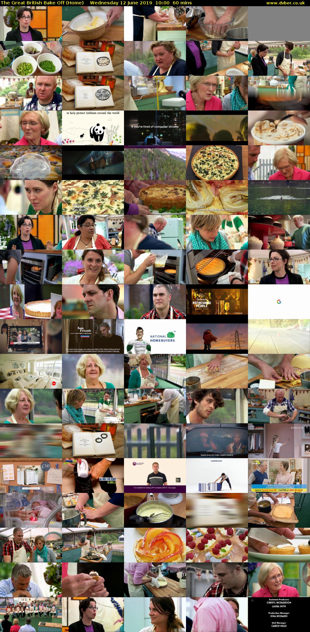 The Great British Bake Off (Home) Wednesday 12 June 2019 10:00 - 11:00