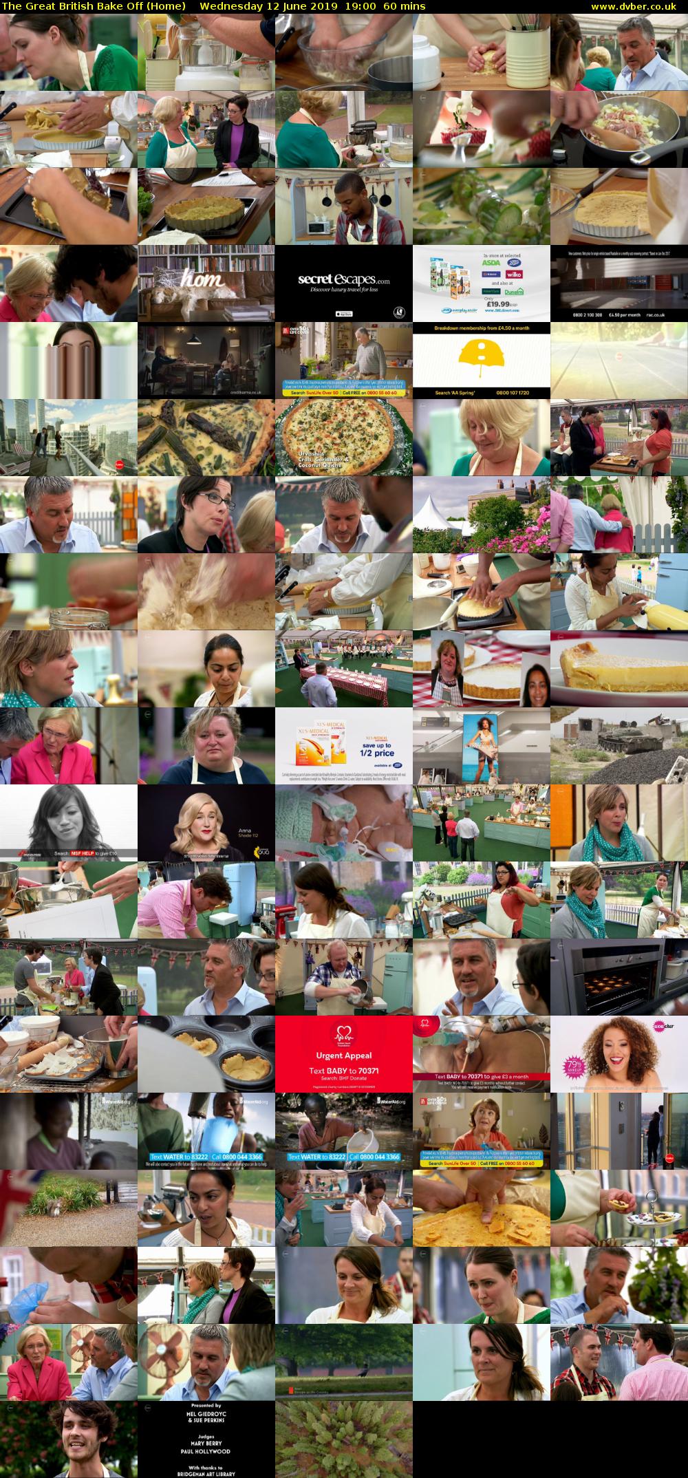 The Great British Bake Off (Home) Wednesday 12 June 2019 19:00 - 20:00