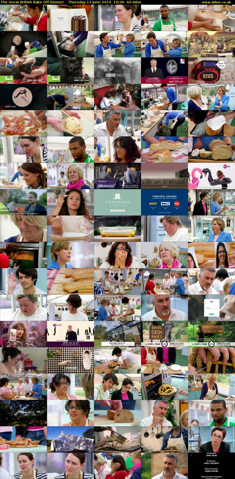 The Great British Bake Off (Home) Thursday 13 June 2019 10:00 - 11:00