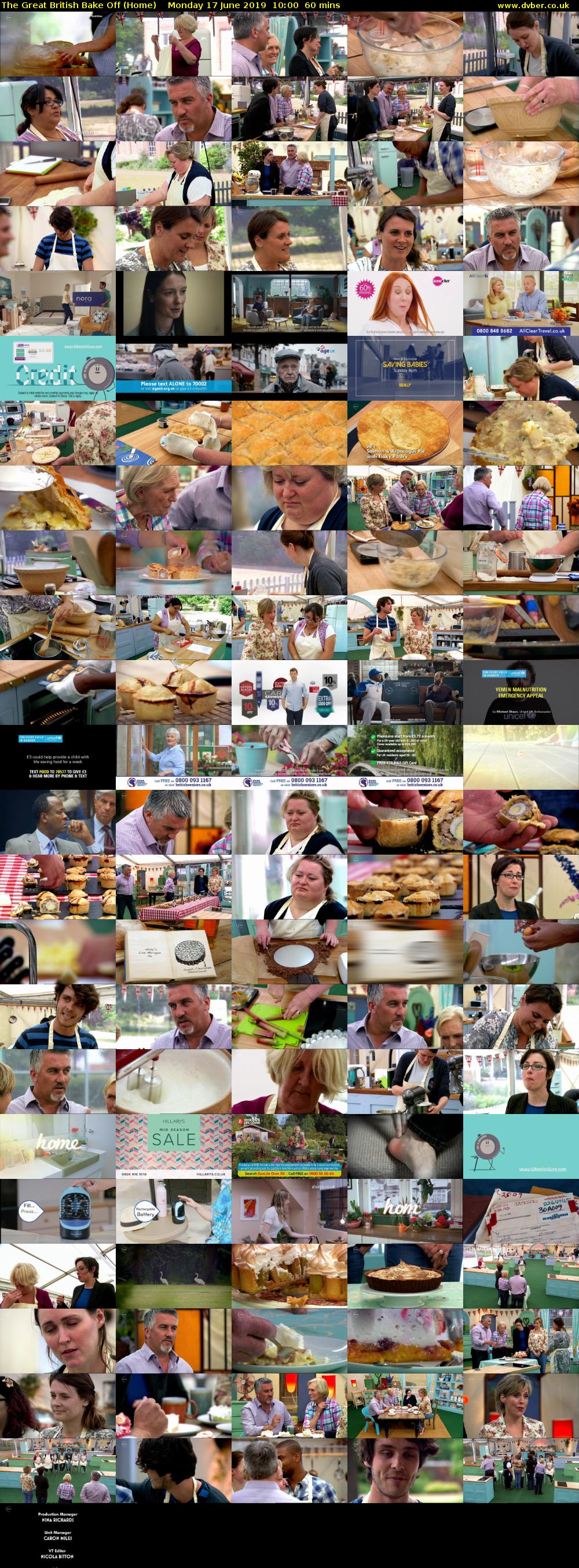 The Great British Bake Off (Home) Monday 17 June 2019 10:00 - 11:00