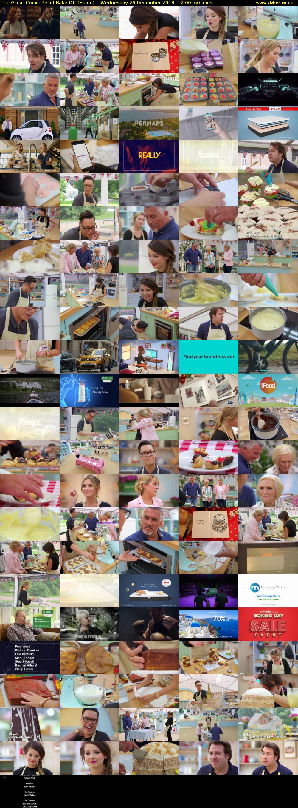 The Great Comic Relief Bake Off (Home) Wednesday 26 December 2018 12:00 - 13:00