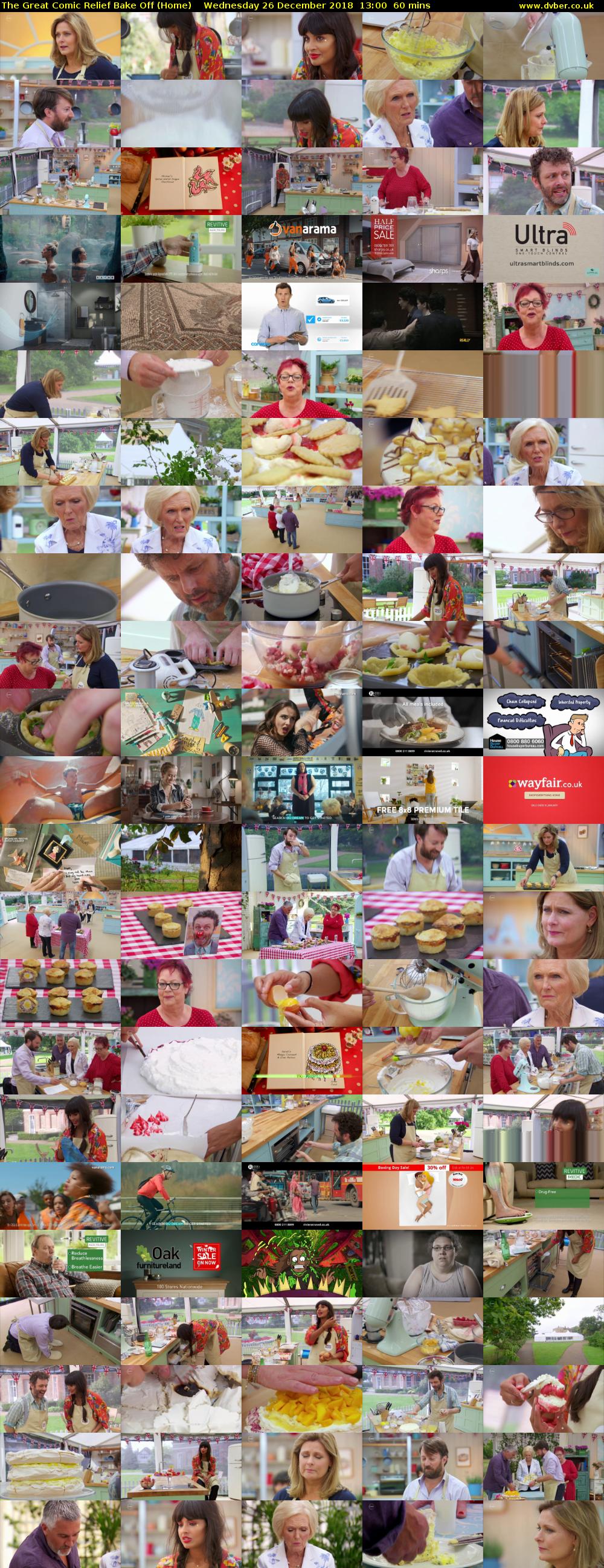 The Great Comic Relief Bake Off (Home) Wednesday 26 December 2018 13:00 - 14:00