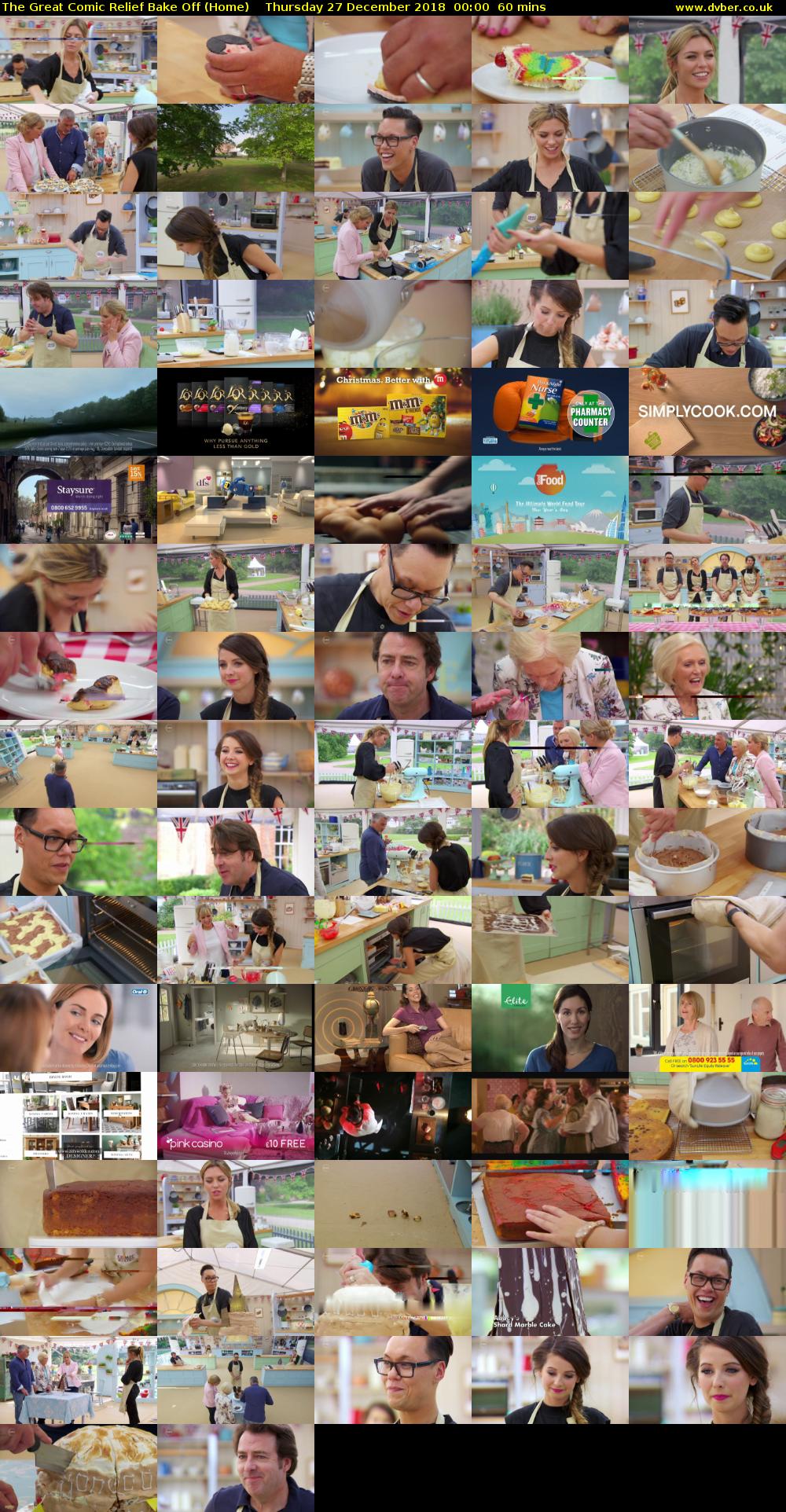 The Great Comic Relief Bake Off (Home) Thursday 27 December 2018 00:00 - 01:00