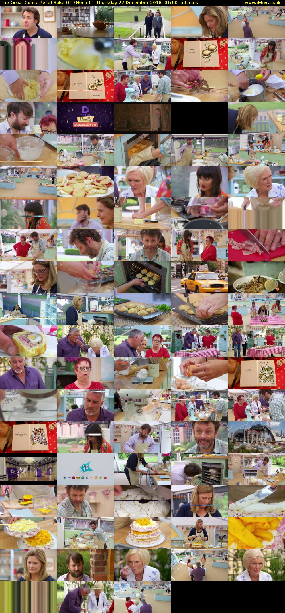 The Great Comic Relief Bake Off (Home) Thursday 27 December 2018 01:00 - 01:50