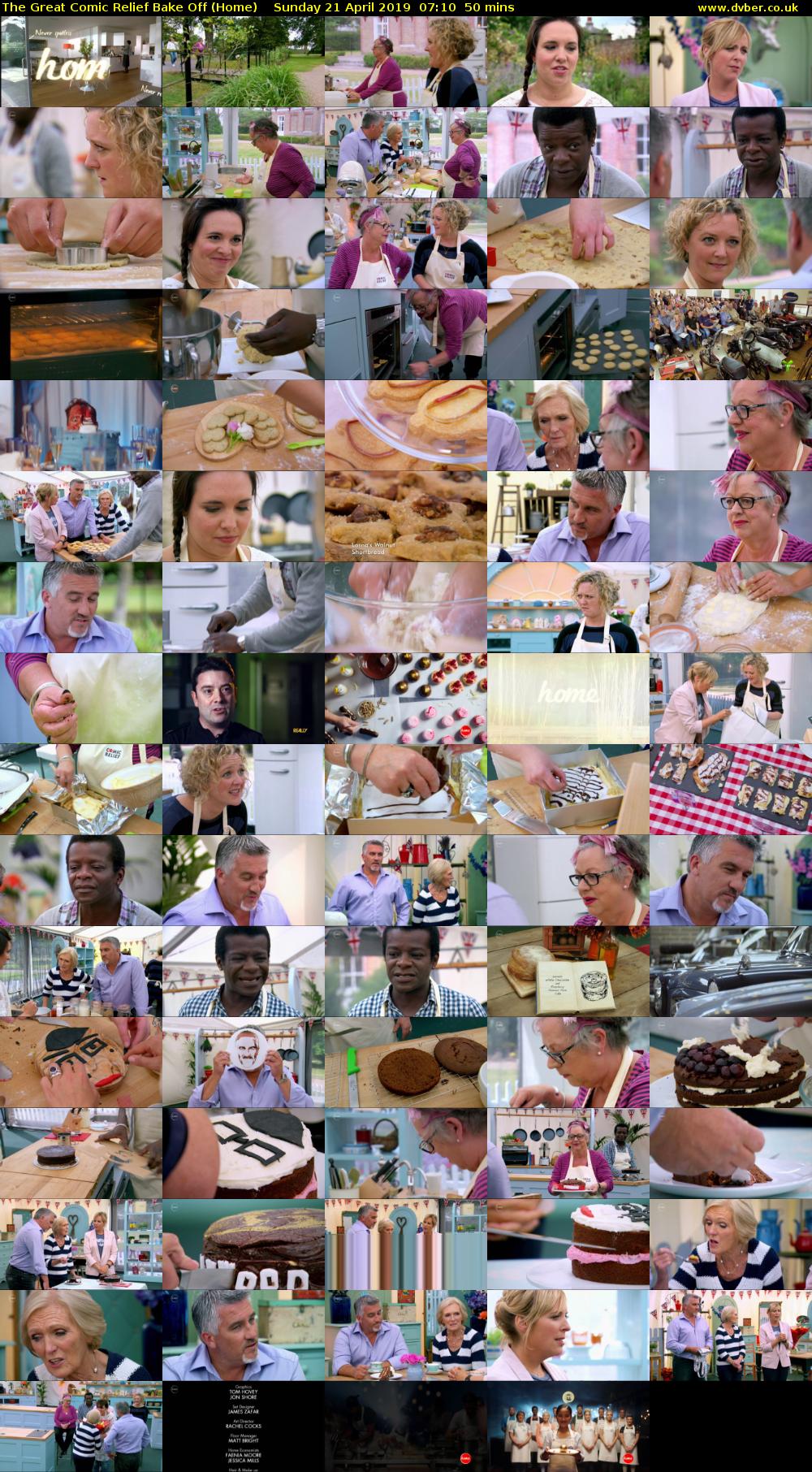 The Great Comic Relief Bake Off (Home) Sunday 21 April 2019 07:10 - 08:00