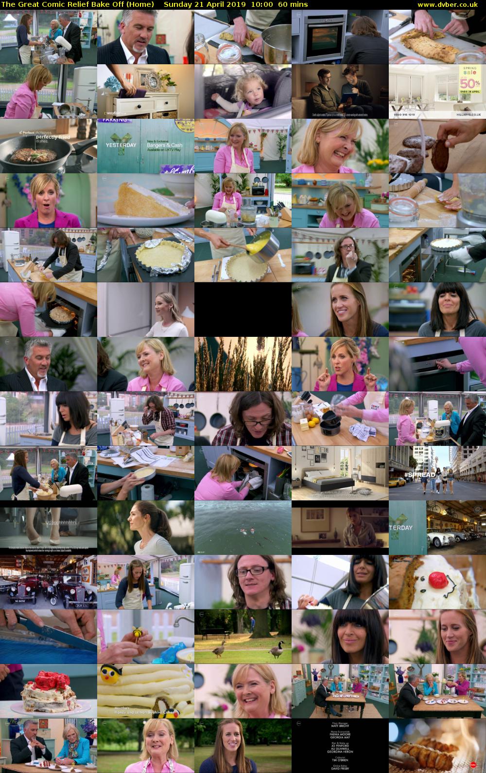 The Great Comic Relief Bake Off (Home) Sunday 21 April 2019 10:00 - 11:00