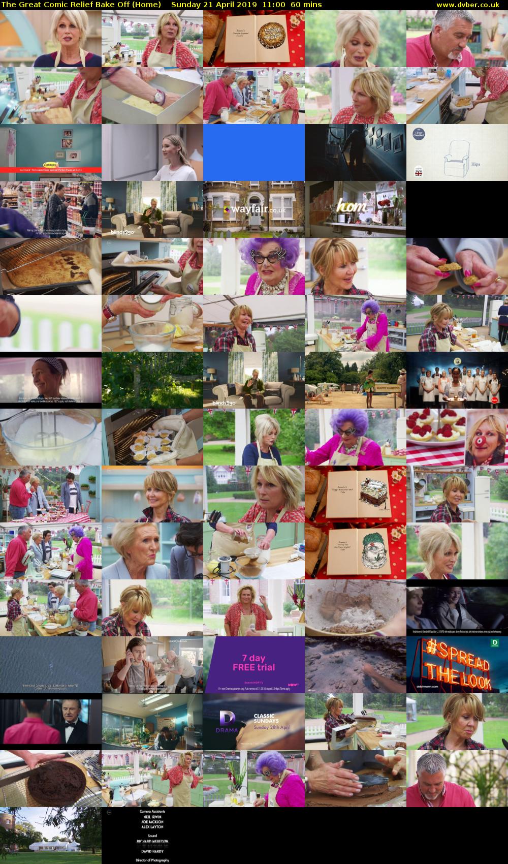 The Great Comic Relief Bake Off (Home) Sunday 21 April 2019 11:00 - 12:00