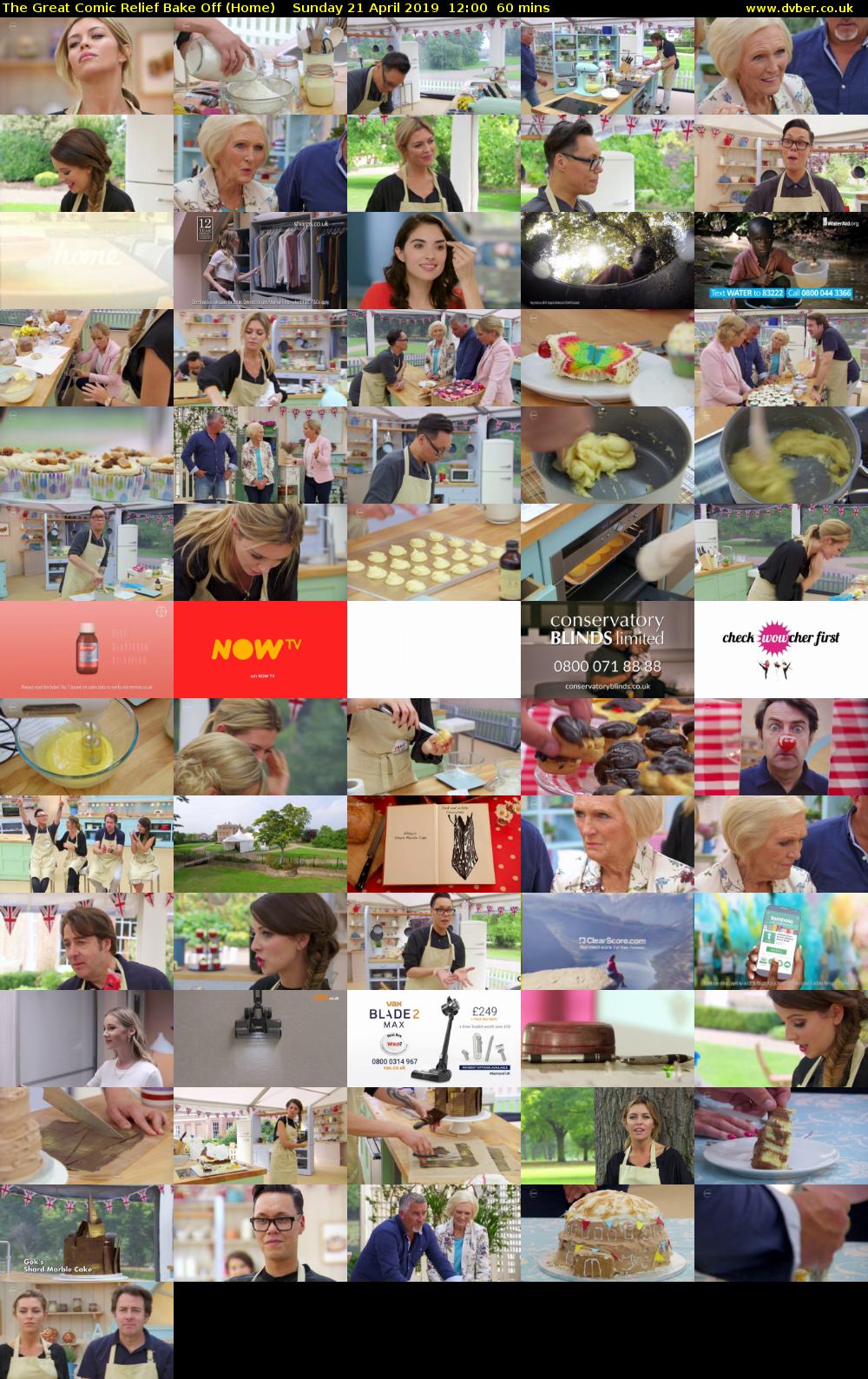 The Great Comic Relief Bake Off (Home) Sunday 21 April 2019 12:00 - 13:00