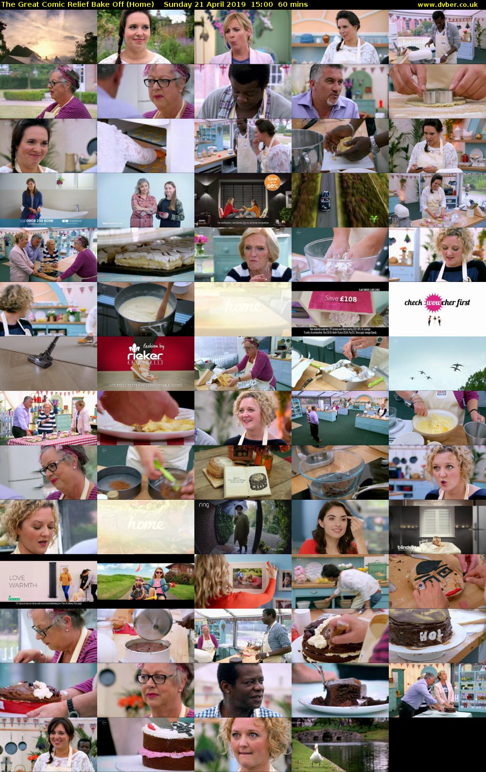 The Great Comic Relief Bake Off (Home) Sunday 21 April 2019 15:00 - 16:00